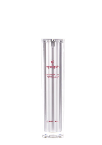 Rejuvenating Revitalizer, the optiphi flagship product, actively reduces wrinkles, age spots and uneven skin tone, addresses UV damage and balances sebum production for a multi-targeted anti-aging effect.